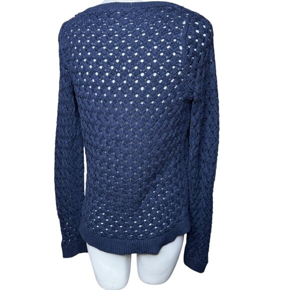 MOTH for Anthropologie womens loose knit blue sweater Medium - Picture 3 of 8